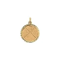 jouailla - médaille chrisme en or 375/1000 avec contour diamanté (395033)