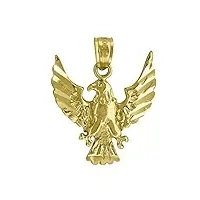 pendentif en forme d'aigle en or 10 carats unisexe hauteur 20,4 mm largeur 16,2 mm or supérieur à l'or 9 carats