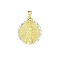 galaxy fashion jewellery pendentif religieux en or jaune et blanc 14 carats