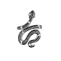 gnoce serpent bague pour femmes hommes argent sterling life power noir cristal anneaux avec cubic zirconia personnalité bijoux fiançailles anniversaire promise fashion ring (6)