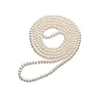 viki lynn collier perle de culture d'eau douce sautoir en perles long qualité aaa 6.0-7.0mm cadeau parfait pour la mère et la dame, 59"/150cm