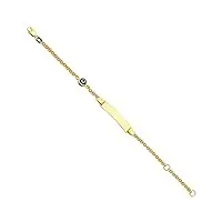 bracelet d'identification en or jaune 14 carats pour garçons et filles avec mauvais œil bijoux cadeaux pour femmes, métal