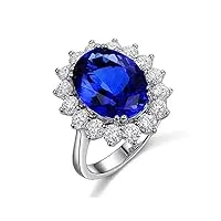 24 joyas bague réglable reine bleu en cristal alliance de fiançailles, mariage anniversaire ou cadeau romantique pour femme.
