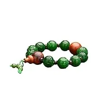 zhibo hetian jade jaspe lotus bracelet homme femme vert épinard