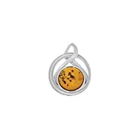 nature d'ambre - pendentif ambre rond cerclé d'argent 925/1000 (31610409rh)
