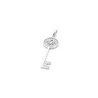 talisman jewellery pendentif clé avec fleur de lys ajouré