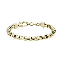 armani exchange bracelet pour homme , longueur intérieure : 185-205mm / taille des maillons de la chaîne : 8x8x4mm bracelet en acier inoxydable doré, axg0046710