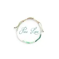 balipura - bracelets en pierre d'amour pur - bracelets en pierres de guérison de 2 mm - cristal naturel, quartz rose, perles en argent 925 pour cadeaux pour femmes, hommes et filles