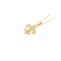 talisman jewellery pendentif fleur de lys filigrane plaqué or