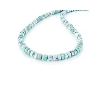 collier de perles larimar uni lisse de la république dominicaine - collier doux et apaisant bleu pour une bonne relation