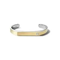 bulova bracelet manchette classique pour homme, large, métal, diamant