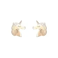 boucles d'oreilles licornes - or jaune - enfant
