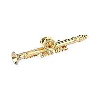 clarinette broche broche instrument de musique plaqué or femmes broche broches avec boîte-cadeau pour collection cadeau