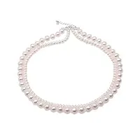 jyx pearl collier de perles de culture d'eau douce à double rangée de 8 mm - 50,8 cm
