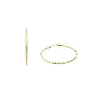 amor créoles femme boucles d'oreilles, 3,2 cm, or, livré dans une boîte cadeau de bijoux, 2013602