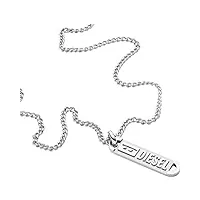 diesel collier pour hommes, pendentif simple, l 65cm+5cm collier en acier inoxydable argenté, dx1228040