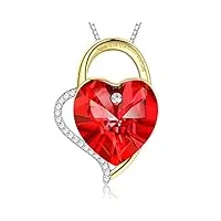 lekani collier femme coeur argent sterling 925 pendentif amour pour femme bijoux cadeau femme mama anniversaire cadeau saint valentin fête des mères saint valentin noël