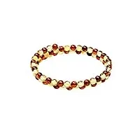 rainbow safety bracelet multirang en ambre authentique de la mer baltique pour femme bijoux ambre véritable (ba07007707)