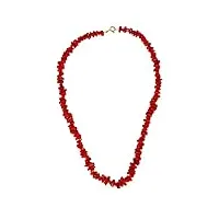 sicilia bedda - collier en corail rouge de la méditerranée à petite frange - argent 925 - produit entièrement fabriqué à la main, corail rouge de la méditerranée, corail