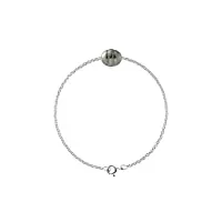 pearls & colors - bracelet véritable perle de culture de tahiti - qualité a+ - argent 925 millièmes - bijou femme