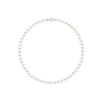 pearls & colors - collier véritables perles de culture d'eau douce rondes - coloris blanc naturel - qualité aaa+ - fermoir prestige or blanc - bijou femme