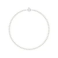 pearls & colors - collier de perles de culture d'eau douce semi-baroques - blanc naturel - qualité aaa+ - fermoir prestige - bijou femme