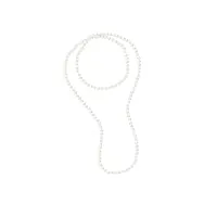 pearls & colors - sautoir véritables perles de culture d'eau douce semi-baroques - blanc naturel - qualité aaa+ - longueur 120 cm - bijou femme