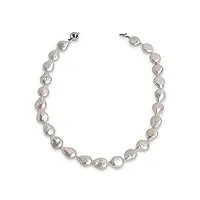 collier de perles pour femmes de culture d'eau douce pièce baroque de 45 cm de long secret & you - grandes pièces baroques de 12 à 13 mm avec nœud entre chaque perle.