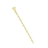 chaîne or forçat barette - collier or jaune 18 carats - epaisseur 2mm longueur 42cm - lucky one bijoux