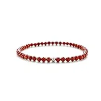 bergerlin bracelet en jaspe véritable avec perle en argent sterling 925 - perles facettées - taille s