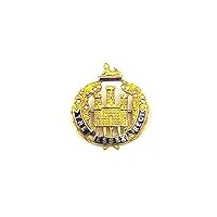 broche pour homme en or 750 avec vernis et diamants 0,11 carat. poids : 6,10 g. diamètre : 3 cm.