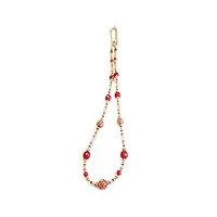 venezia classica - collier pour femme de 85 cm de long avec perles en verre de murano original, collection diana, rouge avec feuille en or 24 carats, fabriqué en italie certifié