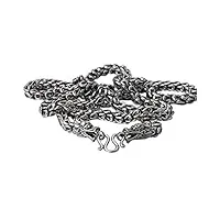 wlxw chaîne de dragon en argent sterling 5 mm / 6 mm / 7 mm / 8 mm - collier fait main vintage 925 de longueur 50 cm / 60 cm (20 '' / 24 '') bijoux pour hommes,7mmx50cm(76g)