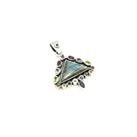 rajasthan gems pendentif en argent sterling 925 pour femme labradorite et pierres multicolores