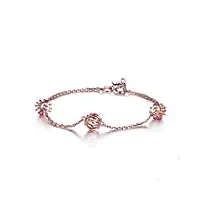 daesar bracelets pour femmes, bracelet en or 18 carats femme lanterne bracelet pierre rubis 0.22ct bracelet amitie or rose
