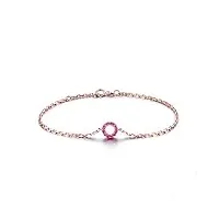 daesar bracelet charm femme, bracelet or 750/1000 rond bracelet rubis pierre naturelle 0.25ct bracelet chaine femme or rose