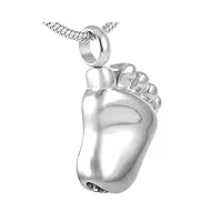 xiangai beau bébé urne de crémation de bijoux pendentif souvenir cendres souvenir for love one ou pet (pendentif seulement) (metal color : silver plated)