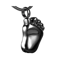 xiangai beau bébé urne de crémation de bijoux pendentif souvenir cendres souvenir for love one ou pet (pendentif seulement) (metal color : black gun plated)