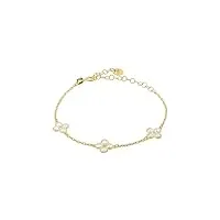 latelita triple bracelet de trÈfle des fleurs en or