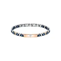 maserati jewels bracelet homme, 22 cm, en acier, céramique, pvd - jm420ati05