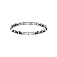 maserati jewels bracelet homme, 22 cm, en acier, céramique, pvd - jm420ati06