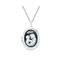 personnalisez votre collier de style victorien noir et blanc avec pendentif en forme de camée pour mère et enfant collier pour femmes en argent sterling 925 avec photo