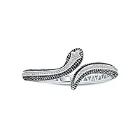 bling jewelry la mode Égyptienne bracelet jonc serpent charnière pour femmes blanc noir zirconia cubic zirconia pave cz plaqué rhodium