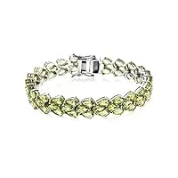 shine jewel bracelet de tennis en argent sterling 925 avec pierre précieuse péridot taille poire de 39,6 cts