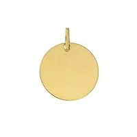 brillaxis pendentif médaille ronde or jaune 18 carats 16mm
