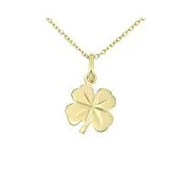 lucchetta - collier pendentif trèfle porte-bonheur en or jaune 9 carats - bijou authentique made in italy - cadeau parfait pour toutes les occasions - 45 cm