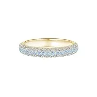 shine jewel bague de solitaire de mariage pour femmes en or 9 carats en or 9 carats ovale serti horizontalement (or jaune, 57)