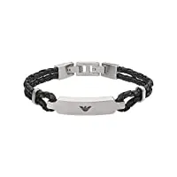 emporio armani bracelet pour homme , longueur intérieure : 185mm, taille id : 40x5mm bracelet en acier inoxydable argenté, egs2719040