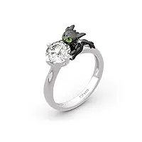 jeulia anillo your dragon hecho de plata esterlina redonda fashion anniversary promise juego de anillos de bodas de compromiso para ella con un joyero de regalo (50)