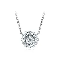 knsam collier diamant cœur personnalisé, colliers or blanc 18 carats mariage femme